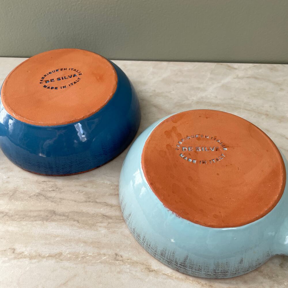 Vintage Set of De Silva Terracotta Soup Dishes - Made in Italy 1980s Bakeware - Picture 3 of 10